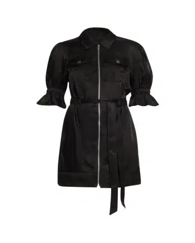 Cinq à Sept Holly Puff-Sleeve Zip-Front Mini Dress | Thumbnail 1 Cinq à Sept Holly Puff-Sleeve Zip-Front Mini Dress | Thumbnail 1
