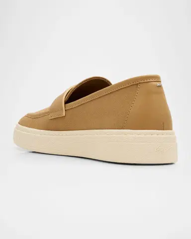 Giuseppe Zanotti Men 's Karmy Canvas and Leather Penny Loafers | Thumbnail 4 Giuseppe Zanotti Men 's Karmy Canvas and Leather Penny Loafers | Thumbnail 4