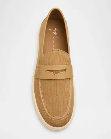 Giuseppe Zanotti Men 's Karmy Canvas and Leather Penny Loafers | Thumbnail 6 Giuseppe Zanotti Men 's Karmy Canvas and Leather Penny Loafers | Thumbnail 6