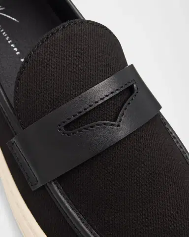 Giuseppe Zanotti Men 's Karmy Canvas and Leather Penny Loafers | Thumbnail 8 Giuseppe Zanotti Men 's Karmy Canvas and Leather Penny Loafers | Thumbnail 8