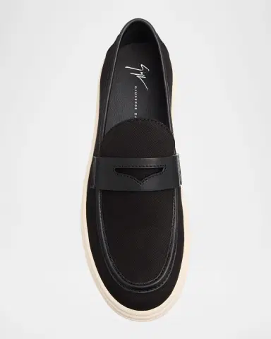 Giuseppe Zanotti Men 's Karmy Canvas and Leather Penny Loafers | Thumbnail 9 Giuseppe Zanotti Men 's Karmy Canvas and Leather Penny Loafers | Thumbnail 9