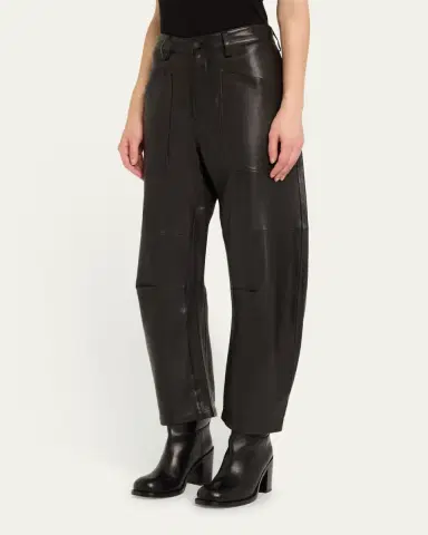 Nili Lotan Shon Barrel Leather Pants | Thumbnail 8 Nili Lotan Shon Barrel Leather Pants | Thumbnail 8