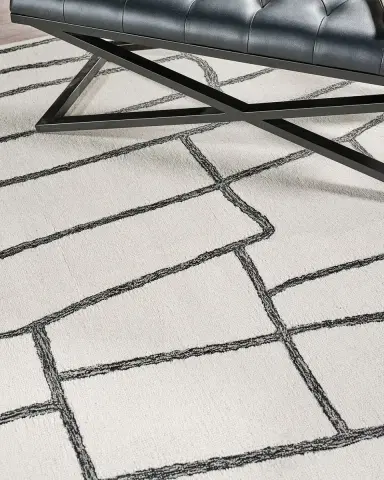 Exquisite Rugs Tangiers Hand-Tufted Ivory/Black Rug | Thumbnail 6 Exquisite Rugs Tangiers Hand-Tufted Ivory/Black Rug | Thumbnail 6