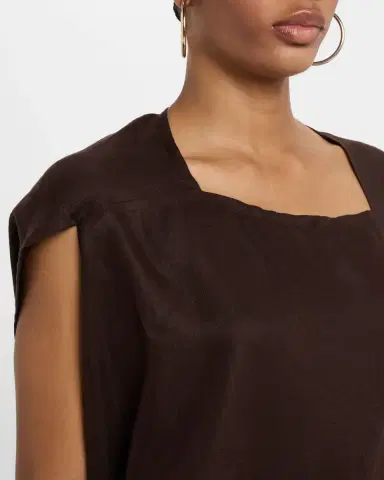 Loro Piana Gaia Cap-Sleeve New Summer Twill Shirt | Thumbnail 5 Loro Piana Gaia Cap-Sleeve New Summer Twill Shirt | Thumbnail 5