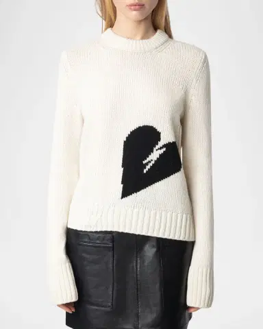 Zadig & Voltaire Malty Merino Wool Heart Sweater | Thumbnail 2 Zadig & Voltaire Malty Merino Wool Heart Sweater | Thumbnail 2