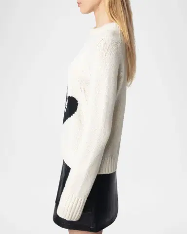 Zadig & Voltaire Malty Merino Wool Heart Sweater | Thumbnail 4 Zadig & Voltaire Malty Merino Wool Heart Sweater | Thumbnail 4