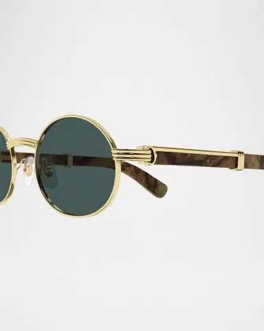 Cartier Men 's Metal Round Sunglasses | Thumbnail 2 Cartier Men 's Metal Round Sunglasses | Thumbnail 2
