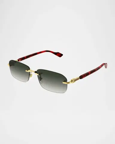 Gucci Men's GG1221SM Rimless Metal Rectangle Sunglasses | Thumbnail 2 Gucci Men's GG1221SM Rimless Metal Rectangle Sunglasses | Thumbnail 2