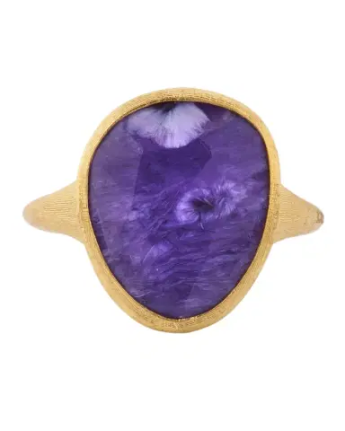 Marco Bicego 18K Lunaria Ring with Charoite, Size 7 | Thumbnail 1 Marco Bicego 18K Lunaria Ring with Charoite, Size 7 | Thumbnail 1