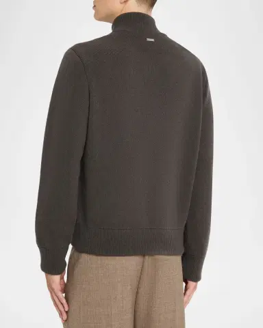 Ferragamo Men's Suede and Wool Full-Zip Blouson | Thumbnail 3 Ferragamo Men's Suede and Wool Full-Zip Blouson | Thumbnail 3