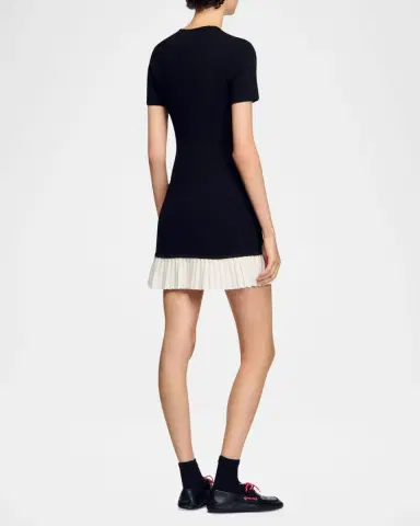 Sandro Paradis Pleated-Hem Mini Dress | Thumbnail 2 Sandro Paradis Pleated-Hem Mini Dress | Thumbnail 2