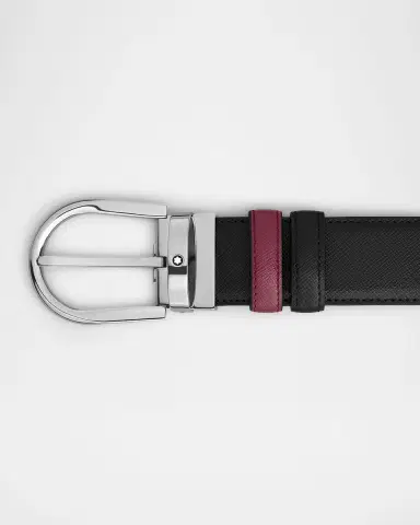 Montblanc Men 's Horseshoe-Buckle Reversible Leather Belt | Thumbnail 2 Montblanc Men 's Horseshoe-Buckle Reversible Leather Belt | Thumbnail 2