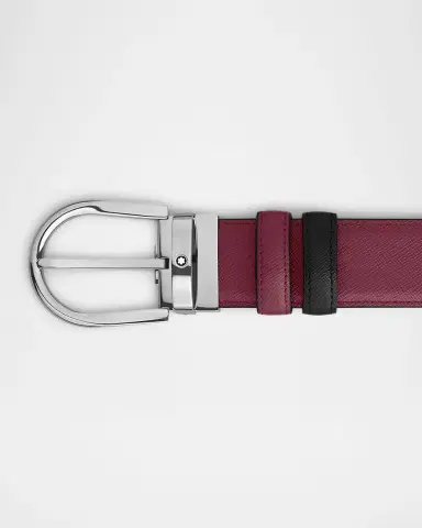 Montblanc Men 's Horseshoe-Buckle Reversible Leather Belt | Thumbnail 3 Montblanc Men 's Horseshoe-Buckle Reversible Leather Belt | Thumbnail 3