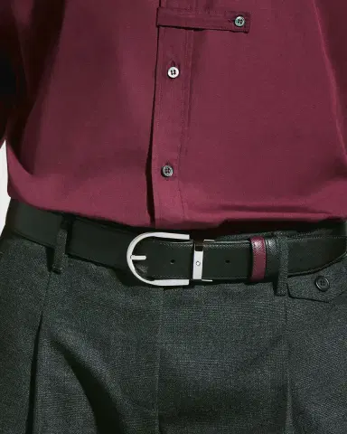 Montblanc Men 's Horseshoe-Buckle Reversible Leather Belt | Thumbnail 4 Montblanc Men 's Horseshoe-Buckle Reversible Leather Belt | Thumbnail 4