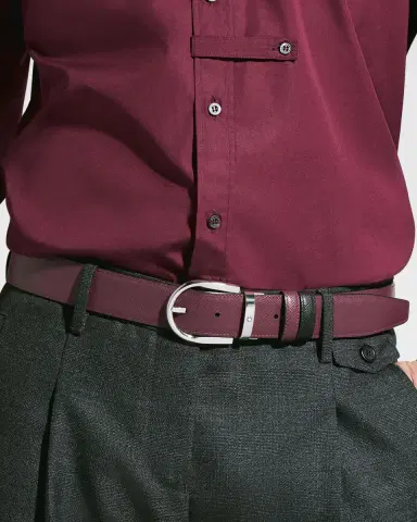 Montblanc Men 's Horseshoe-Buckle Reversible Leather Belt | Thumbnail 5 Montblanc Men 's Horseshoe-Buckle Reversible Leather Belt | Thumbnail 5