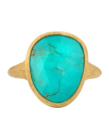 Marco Bicego 18K Lunaria Ring with Turquoise, Size 7 | Thumbnail 1 Marco Bicego 18K Lunaria Ring with Turquoise, Size 7 | Thumbnail 1