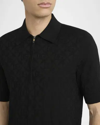 Dolce & Gabbana Men 's DG Jacquard Quarter-Zip Polo Shirt | Thumbnail 5 Dolce & Gabbana Men 's DG Jacquard Quarter-Zip Polo Shirt | Thumbnail 5