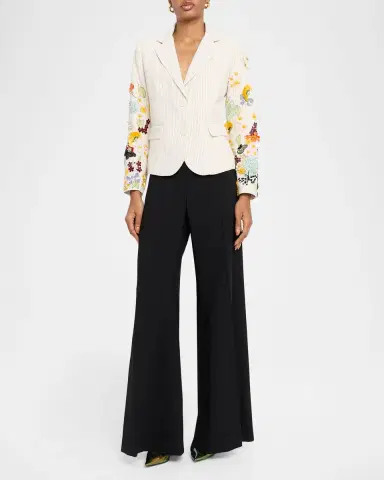 Libertine Butterfly Fields Single-Breasted Striped Short Jacket | Thumbnail 2 Libertine Butterfly Fields Single-Breasted Striped Short Jacket | Thumbnail 2