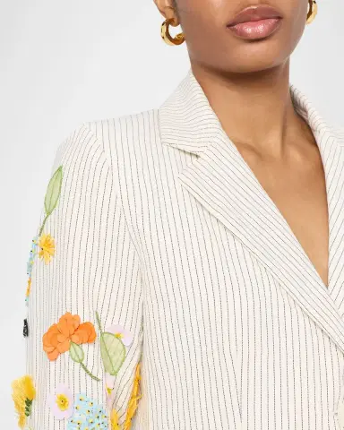 Libertine Butterfly Fields Single-Breasted Striped Short Jacket | Thumbnail 5 Libertine Butterfly Fields Single-Breasted Striped Short Jacket | Thumbnail 5