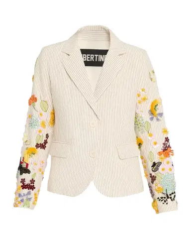 Libertine Butterfly Fields Single-Breasted Striped Short Jacket | Thumbnail 1 Libertine Butterfly Fields Single-Breasted Striped Short Jacket | Thumbnail 1