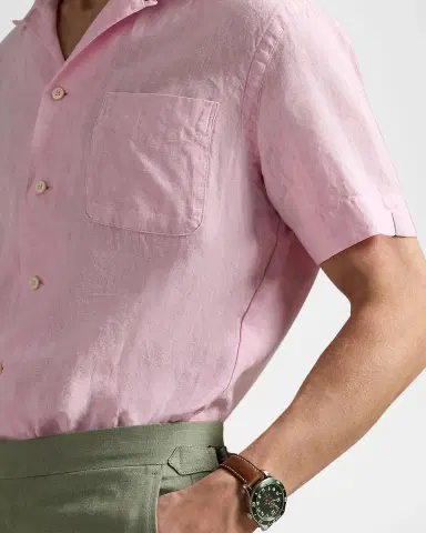 Polo Ralph Lauren Men's Slub Linen Camp Shirt | Thumbnail 5 Polo Ralph Lauren Men's Slub Linen Camp Shirt | Thumbnail 5