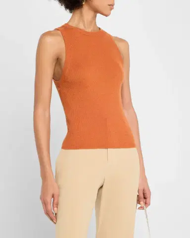 Vince High-Neck Cashmere-Silk Tank Top | Thumbnail 4 Vince High-Neck Cashmere-Silk Tank Top | Thumbnail 4