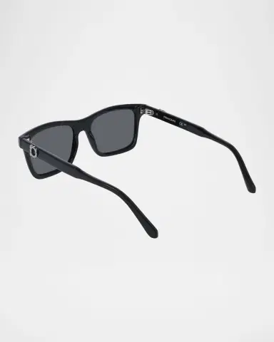 Ferragamo Men's Gancino Acetate Rectangle Sunglasses | Thumbnail 2 Ferragamo Men's Gancino Acetate Rectangle Sunglasses | Thumbnail 2