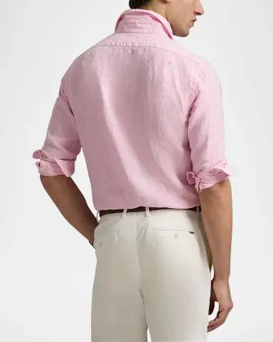 Polo Ralph Lauren Men's Classic-Fit Linen Casual Button-Down Shirt | Thumbnail 3 Polo Ralph Lauren Men's Classic-Fit Linen Casual Button-Down Shirt | Thumbnail 3