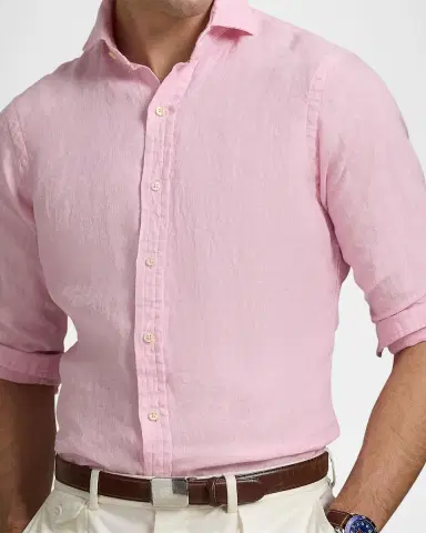 Polo Ralph Lauren Men's Classic-Fit Linen Casual Button-Down Shirt | Thumbnail 5 Polo Ralph Lauren Men's Classic-Fit Linen Casual Button-Down Shirt | Thumbnail 5
