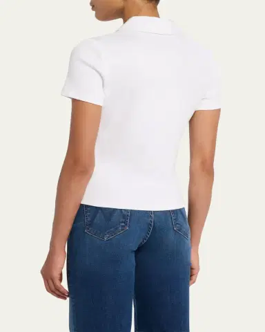 Veronica Beard Kearney Short-Sleeve Polo Tee | Thumbnail 3 Veronica Beard Kearney Short-Sleeve Polo Tee | Thumbnail 3