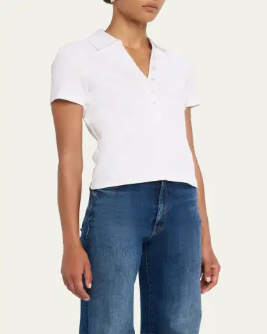 Veronica Beard Kearney Short-Sleeve Polo Tee | Thumbnail 4 Veronica Beard Kearney Short-Sleeve Polo Tee | Thumbnail 4