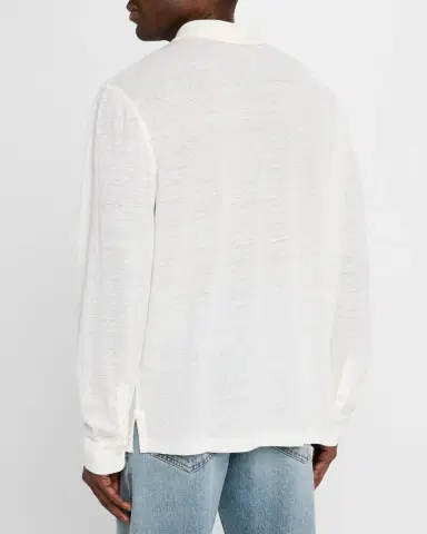 Polo Ralph Lauren Men's Linen Mesh Polo Shirt | Thumbnail 3 Polo Ralph Lauren Men's Linen Mesh Polo Shirt | Thumbnail 3