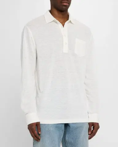 Polo Ralph Lauren Men's Linen Mesh Polo Shirt | Thumbnail 4 Polo Ralph Lauren Men's Linen Mesh Polo Shirt | Thumbnail 4