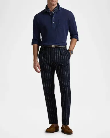 Polo Ralph Lauren Men's Linen Mesh Polo Shirt | Thumbnail 2 Polo Ralph Lauren Men's Linen Mesh Polo Shirt | Thumbnail 2