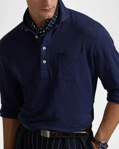 Polo Ralph Lauren Men's Linen Mesh Polo Shirt | Thumbnail 5 Polo Ralph Lauren Men's Linen Mesh Polo Shirt | Thumbnail 5