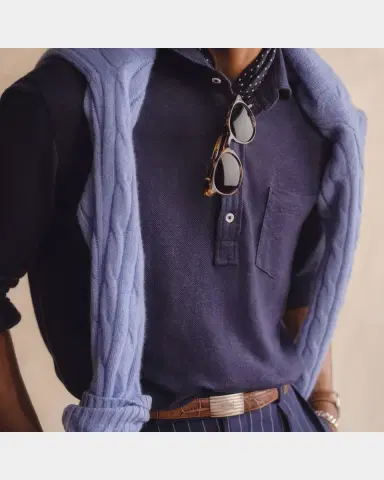 Polo Ralph Lauren Men's Linen Mesh Polo Shirt | Thumbnail 7 Polo Ralph Lauren Men's Linen Mesh Polo Shirt | Thumbnail 7