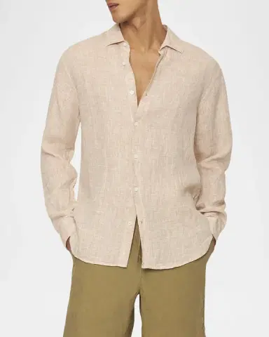 Orlebar Brown Men 's Giles Long-Sleeve Linen Sport Shirt | Thumbnail 2 Orlebar Brown Men 's Giles Long-Sleeve Linen Sport Shirt | Thumbnail 2