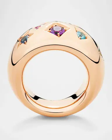 Pomellato Iconica 18K Rose Gold Ring with Rainbow Stones | Thumbnail 2 Pomellato Iconica 18K Rose Gold Ring with Rainbow Stones | Thumbnail 2