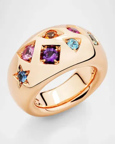 Pomellato Iconica 18K Rose Gold Ring with Rainbow Stones | Thumbnail 3 Pomellato Iconica 18K Rose Gold Ring with Rainbow Stones | Thumbnail 3