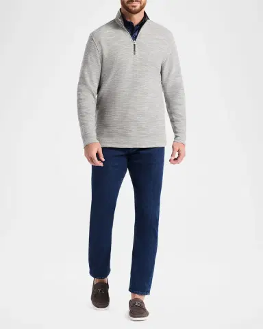 Robert Graham Men's Heathered Knit Quarter-Zip Sweater | Thumbnail 2 Robert Graham Men's Heathered Knit Quarter-Zip Sweater | Thumbnail 2