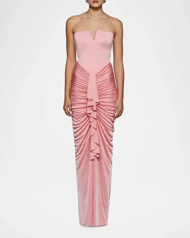 Et Ochs Selena Strapless Draped Glossy Jersey Gown | Thumbnail 9 Et Ochs Selena Strapless Draped Glossy Jersey Gown | Thumbnail 9