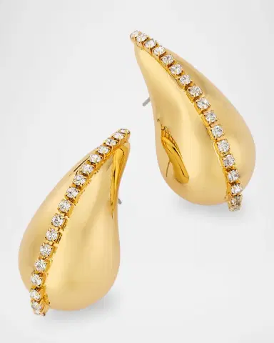 Kenneth Jay Lane Rhinestone Golden Teardrop Earrings | Thumbnail 3 Kenneth Jay Lane Rhinestone Golden Teardrop Earrings | Thumbnail 3