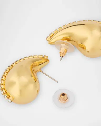 Kenneth Jay Lane Rhinestone Golden Teardrop Earrings | Thumbnail 4 Kenneth Jay Lane Rhinestone Golden Teardrop Earrings | Thumbnail 4