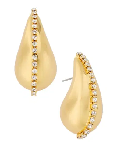 Kenneth Jay Lane Rhinestone Golden Teardrop Earrings | Thumbnail 1 Kenneth Jay Lane Rhinestone Golden Teardrop Earrings | Thumbnail 1