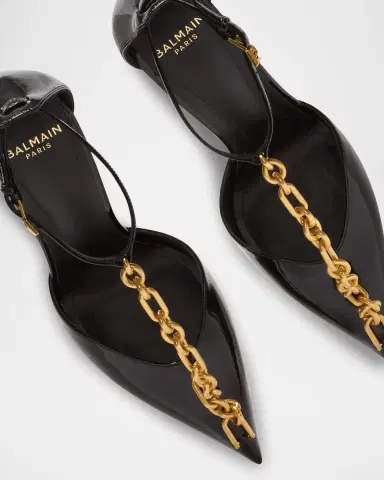 Balmain Sync Patent Leather Chain T-Strap Pumps | Thumbnail 5 Balmain Sync Patent Leather Chain T-Strap Pumps | Thumbnail 5