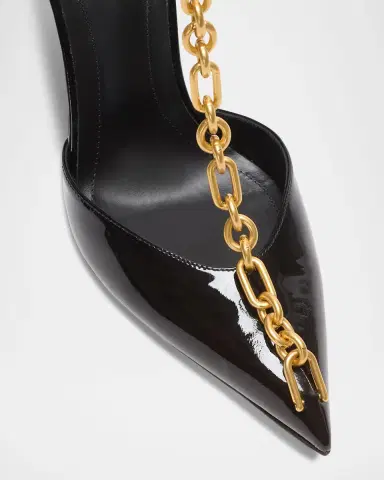 Balmain Sync Patent Leather Chain T-Strap Pumps | Thumbnail 6 Balmain Sync Patent Leather Chain T-Strap Pumps | Thumbnail 6