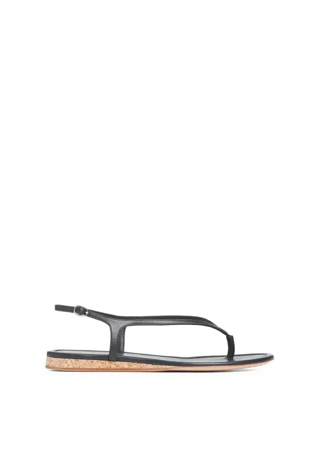 Gia Flat Sandal in Black Leather Gia Flat Sandal in Black Leather