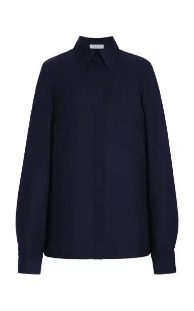 GABRIELA HEARST Cruz Shirt in Dark Navy Lightweight Cashmere | Thumbnail 1 GABRIELA HEARST Cruz Shirt in Dark Navy Lightweight Cashmere | Thumbnail 1