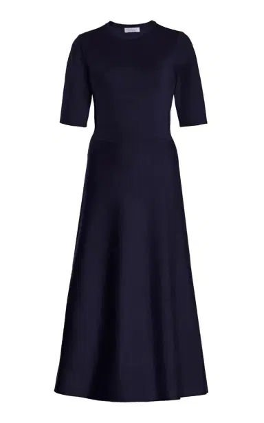 GABRIELA HEARST Seymore Knit Dress in Dark Navy Merino Wool Cashmere | Thumbnail 1 GABRIELA HEARST Seymore Knit Dress in Dark Navy Merino Wool Cashmere | Thumbnail 1