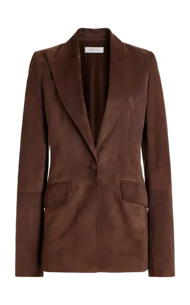 GABRIELA HEARST Leiva Blazer in Chocolate Suede | Thumbnail 1 GABRIELA HEARST Leiva Blazer in Chocolate Suede | Thumbnail 1